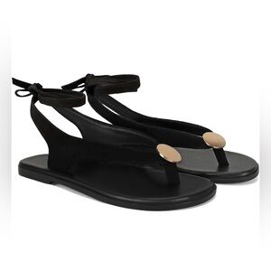 Black suede lace up sandals